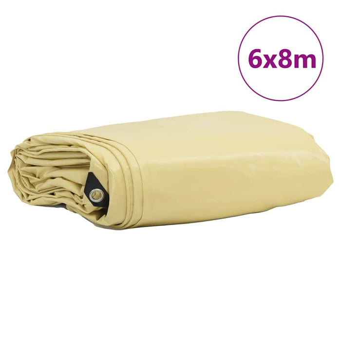 Pânză 650g / m² Bej 6 x 8 m Pânză cu acoperire PVC WALTI
