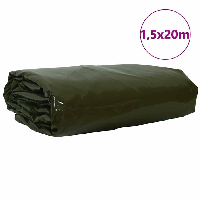Pânză 650g / m² Verde măsliniu 1,5 x 20 m Pânză cu acoperire PVC WALTI