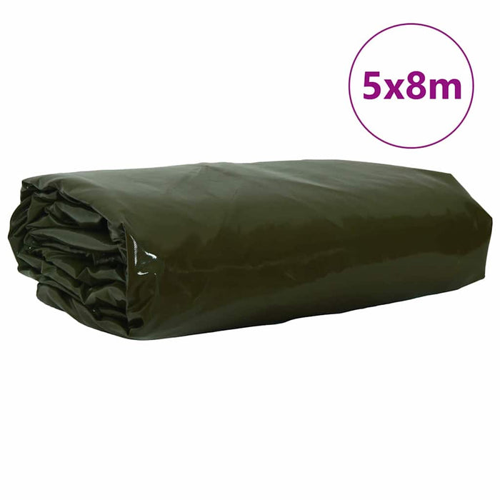 Pânză 650g / m² Verde măsliniu 5 x 8 m Pânză cu acoperire PVC - WALTI WALTI