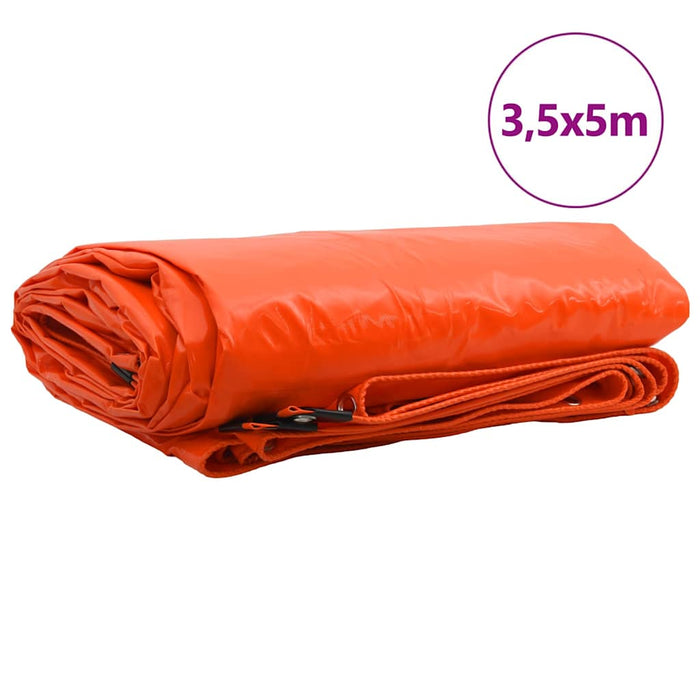Pânză 650g / m² Portocaliu 3,5 x 5 m Pânză cu acoperire PVC - WALTI WALTI