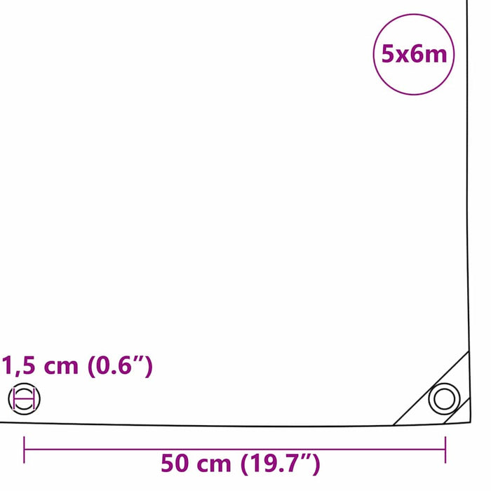 Pânză 650g / m² Portocaliu 5 x 6 m Pânză cu acoperire PVC - WALTI WALTI