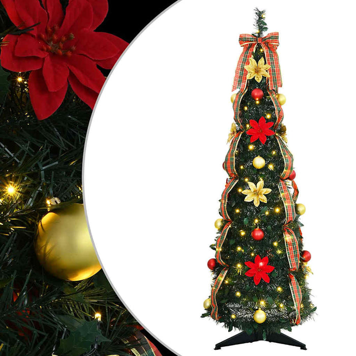 Brad de Crăciun artificial cu 50 LED cu suport Verde 120 cm PVC - WALTI WALTI