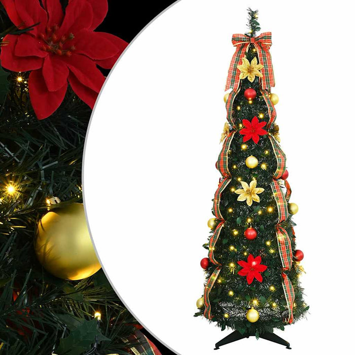 Brad de Crăciun artificial cu 100 LED Verde 150 cm PVC - WALTI WALTI