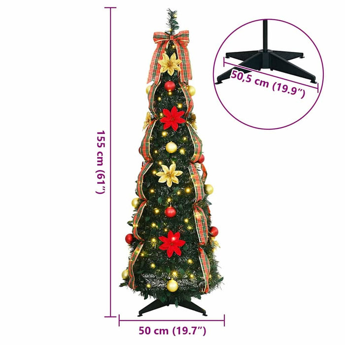 Brad de Crăciun artificial cu 100 LED Verde 150 cm PVC - WALTI WALTI