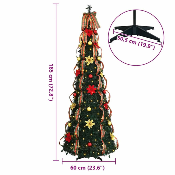 Brad de Crăciun artificial cu 150 LED Verde 180 cm PVC - WALTI WALTI