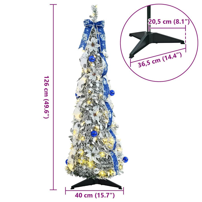 Brad de Crăciun artificial cu 50 LED cu suport Verde 120 cm PVC - WALTI WALTI