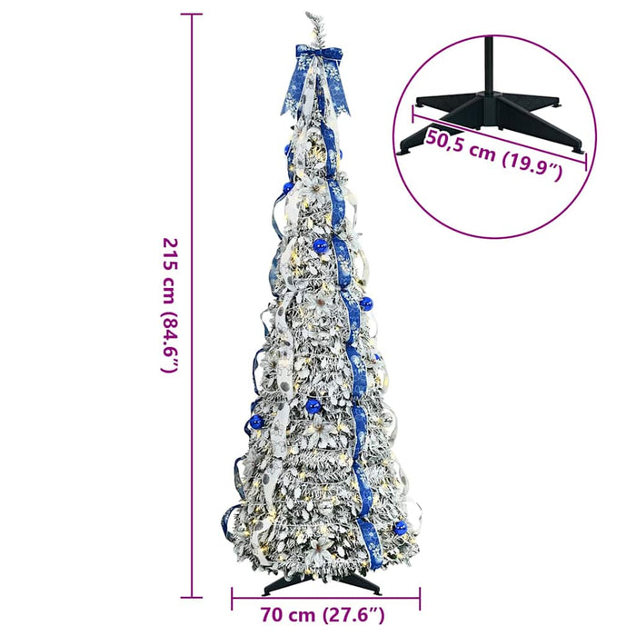 Brad de Crăciun artificial cu 200 LED Verde 210 cm PVC - WALTI WALTI