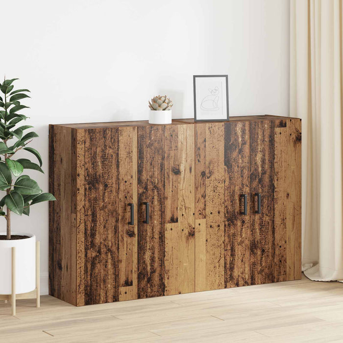 Dulap montat pe perete 2 pcs Lemn vechi 69,5 x 34 x 90 cm - WALTI WALTI