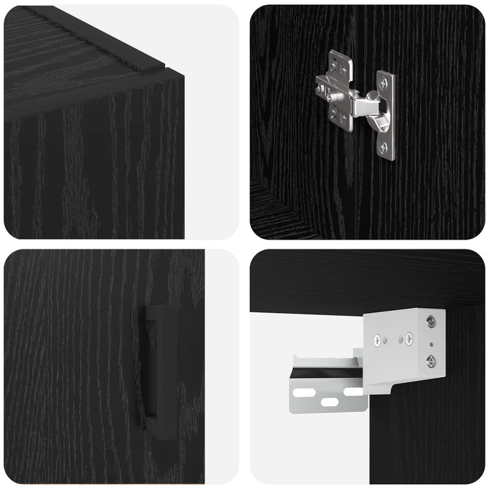 Dulap montat pe perete 2 pcs Stejar Negru 69,5 x 34 x 90 cm - WALTI WALTI