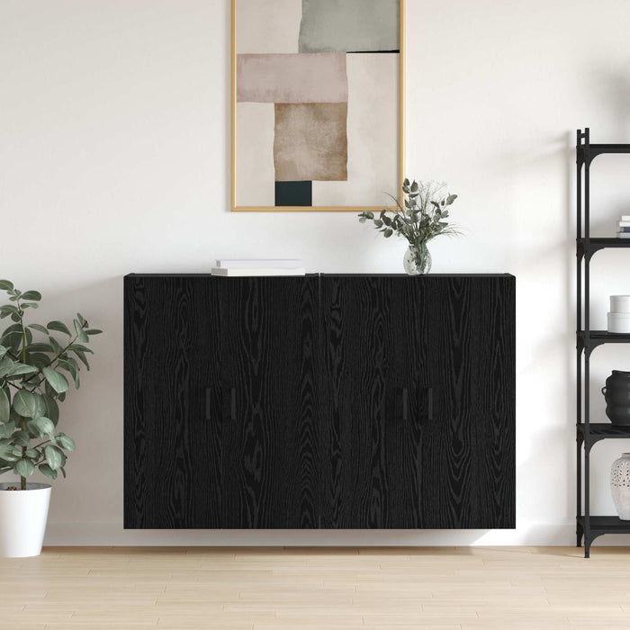 Dulap montat pe perete 2 pcs Stejar Negru 69,5 x 34 x 90 cm - WALTI WALTI