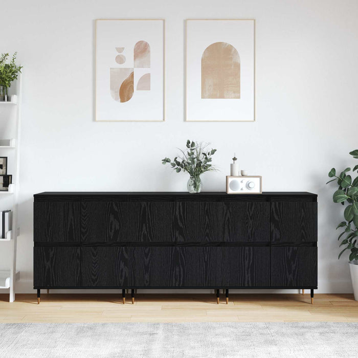 Dulap de depozitare 3 pcs Stejar Negru 60 x 35 x 70 cm - WALTI WALTI