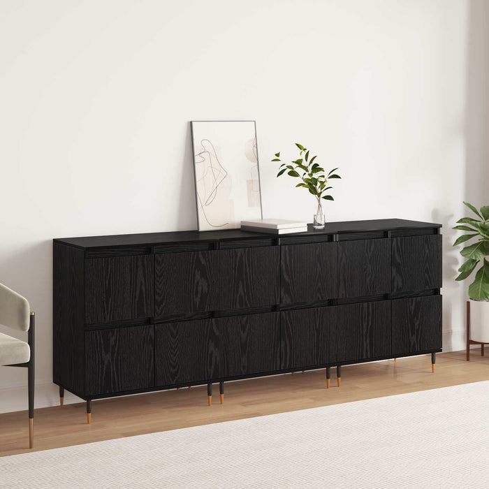 Dulap de depozitare 3 pcs Stejar Negru 60 x 35 x 70 cm - WALTI WALTI
