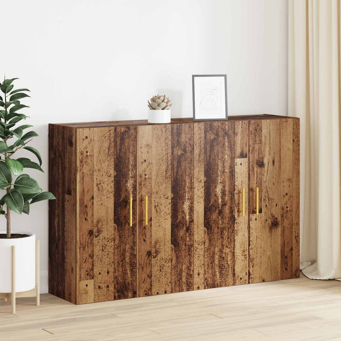Dulap montat pe perete 2 pcs Lemn vechi 69,5 x 34 x 90 cm - WALTI WALTI