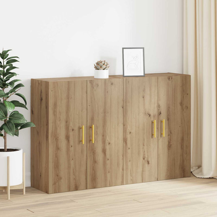 Dulap montat pe perete 2 pcs Stejar Artizanal 69,5 x 34 x 90 cm - WALTI WALTI
