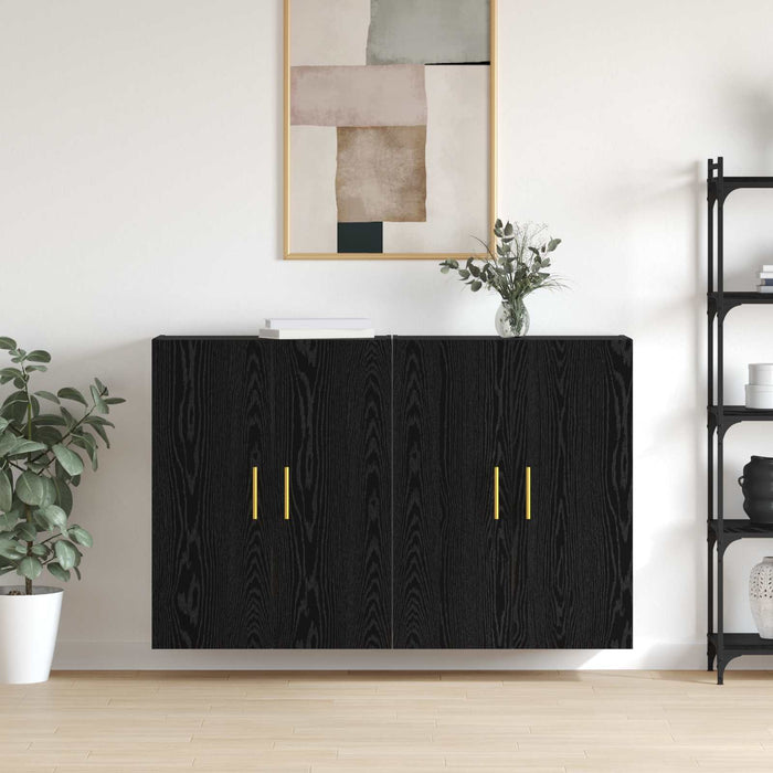 Dulap montat pe perete 2 pcs Stejar Negru 69,5 x 34 x 90 cm - WALTI WALTI