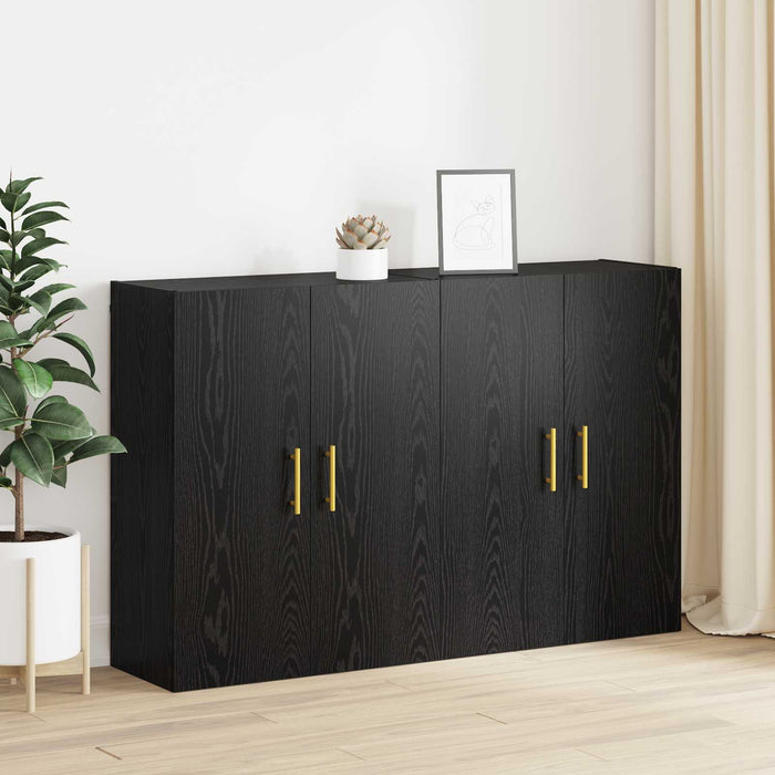 Dulap montat pe perete 2 pcs Stejar Negru 69,5 x 34 x 90 cm - WALTI WALTI