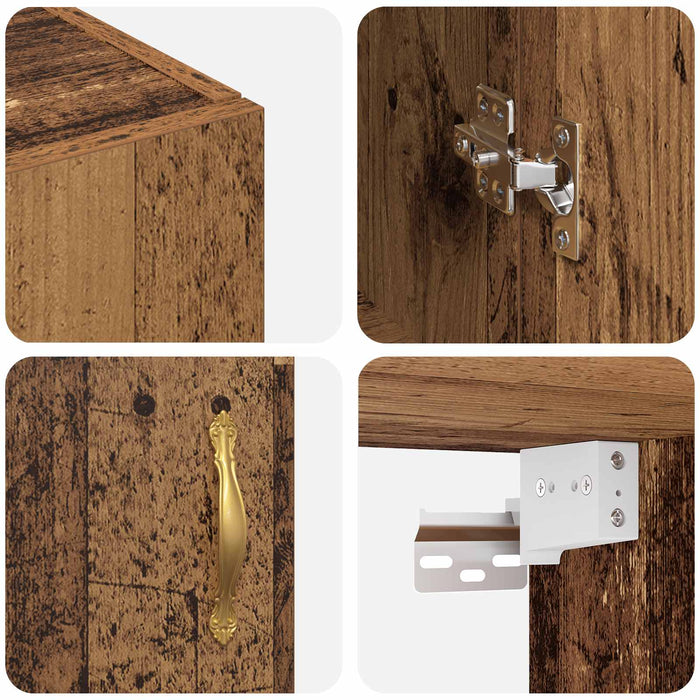 Dulap montat pe perete 2 pcs Lemn vechi 69,5 x 34 x 90 cm - WALTI WALTI