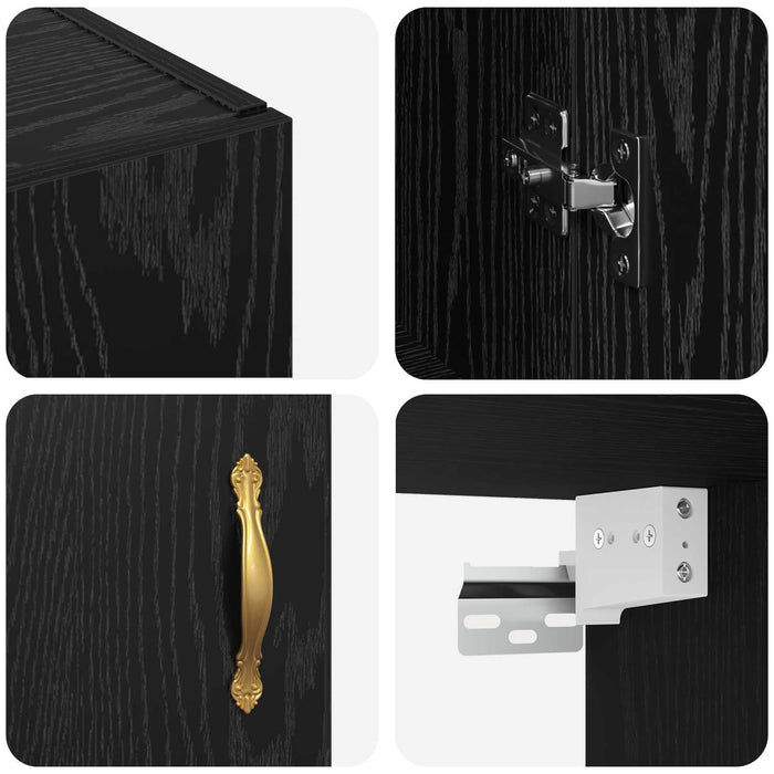 Dulap montat pe perete 2 pcs Stejar Negru 69,5 x 34 x 90 cm - WALTI WALTI