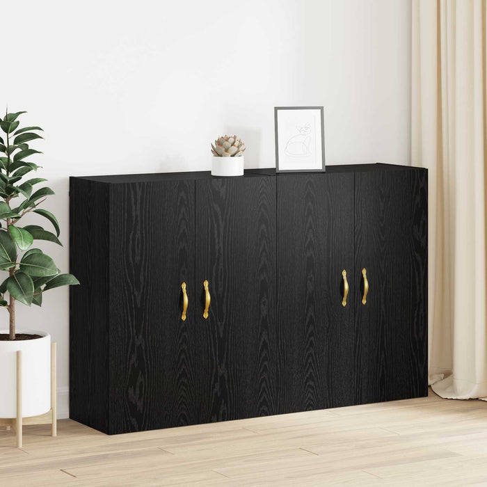 Dulap montat pe perete 2 pcs Stejar Negru 69,5 x 34 x 90 cm - WALTI WALTI