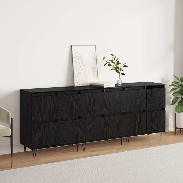 Bufeturi 3 pcs Stejar Negru - WALTI WALTI