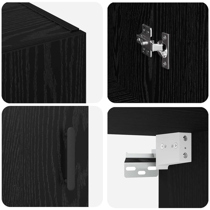 Dulap montat pe perete 2 pcs Stejar Negru 69,5 x 34 x 90 cm - WALTI WALTI