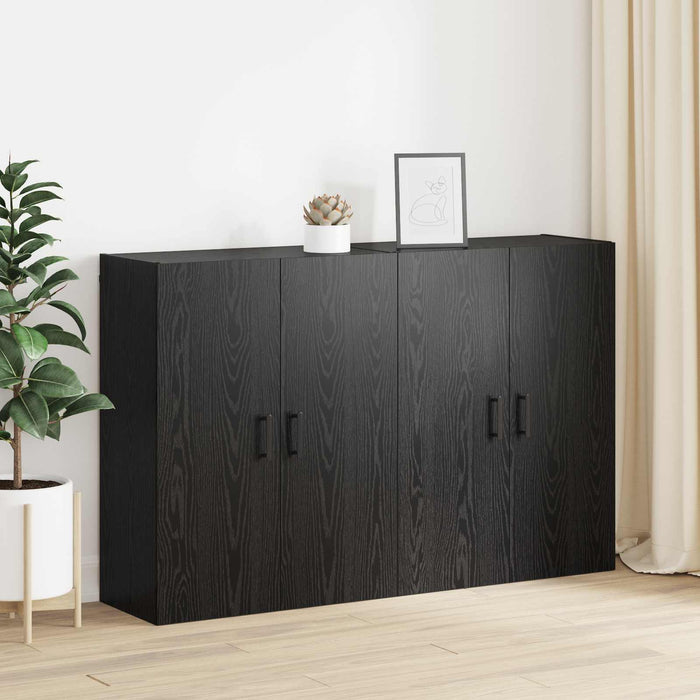 Dulap montat pe perete 2 pcs Stejar Negru 69,5 x 34 x 90 cm - WALTI WALTI