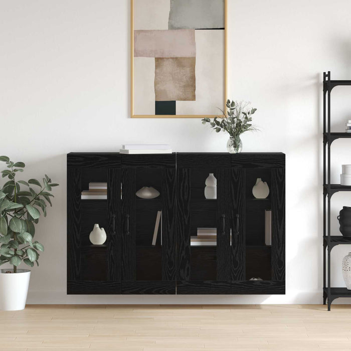 Mobilier cu Montaj pe Perete 2 pcs Stejar negru - WALTI WALTI