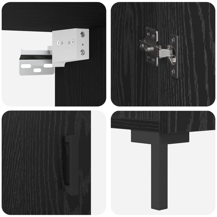 Bufet Pe perete Stejar negru 69,5 x 34 x 180 cm Lemn compozit - WALTI WALTI