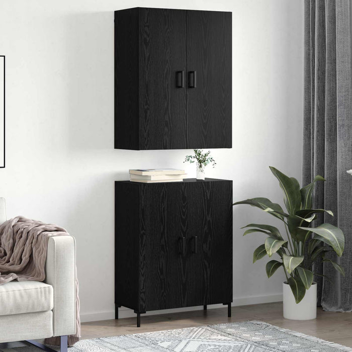 Bufet Pe perete Stejar negru 69,5 x 34 x 180 cm Lemn compozit - WALTI WALTI