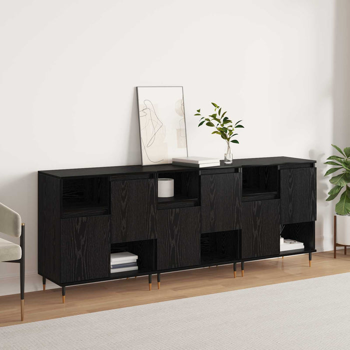 Bufeturi 3 pcs Stejar Negru - WALTI WALTI