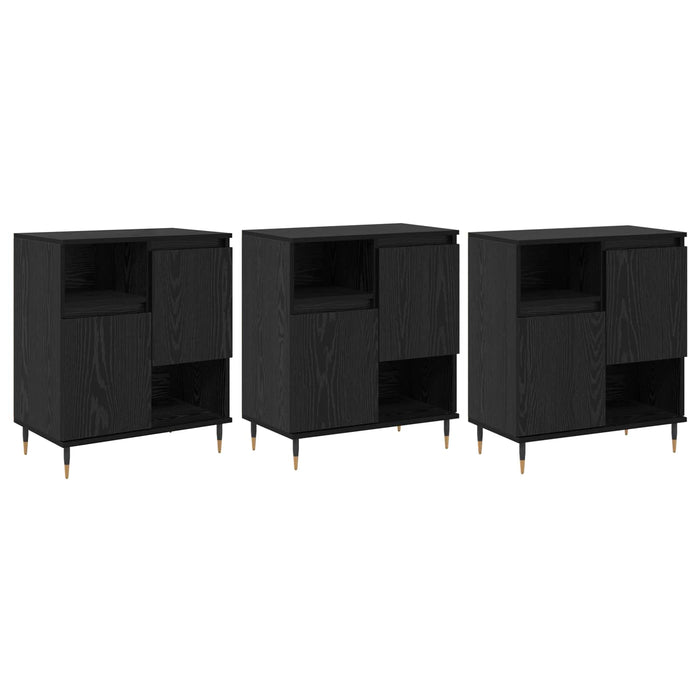 Bufeturi 3 pcs Stejar Negru - WALTI WALTI