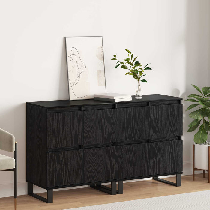 Bufet 2 pcs Stejar Negru 60 x 35 x 70 cm - WALTI WALTI