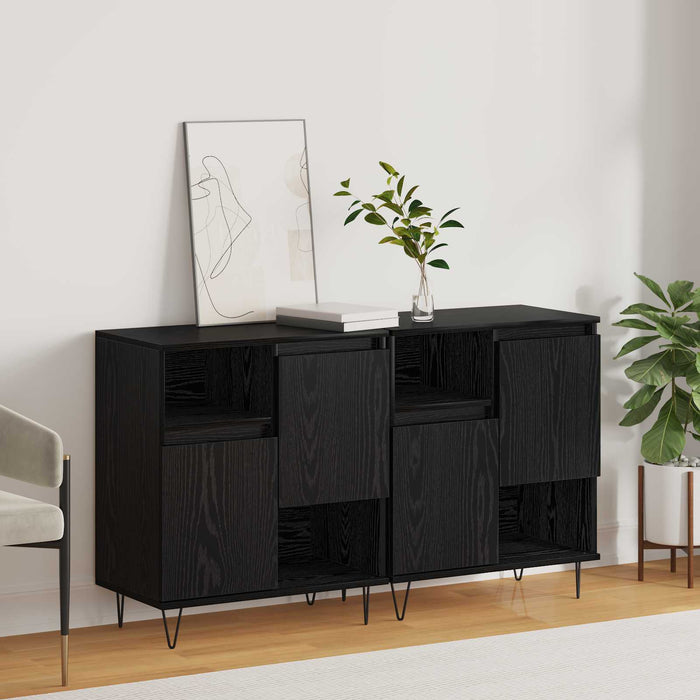 Bufet 2 pcs Stejar Negru 60 x 35 x 70 cm - WALTI WALTI
