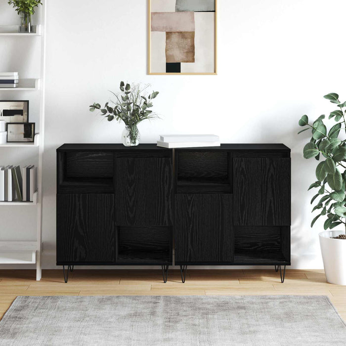 Bufet 2 pcs Stejar Negru 60 x 35 x 70 cm - WALTI WALTI