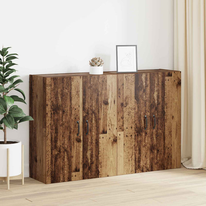 Dulap montat pe perete 2 pcs Lemn vechi 69,5 x 34 x 90 cm - WALTI WALTI