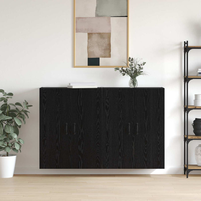 Dulap montat pe perete 2 pcs Stejar Negru 69,5 x 34 x 90 cm - WALTI WALTI