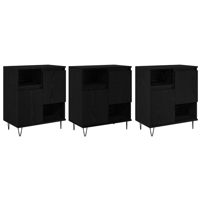 Bufet 3 pcs Stejar Negru 60 x 35 x 70 cm - WALTI WALTI