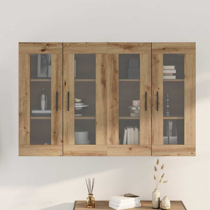 Mobilier cu Montaj pe Perete 2 pcs Stejar Artisan și Negru - WALTI WALTI