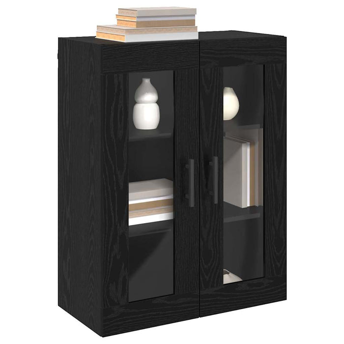Mobilier cu Montaj pe Perete cu raft Pe perete cu depozitare cu ușă 2 pcs Stejar negru - WALTI WALTI