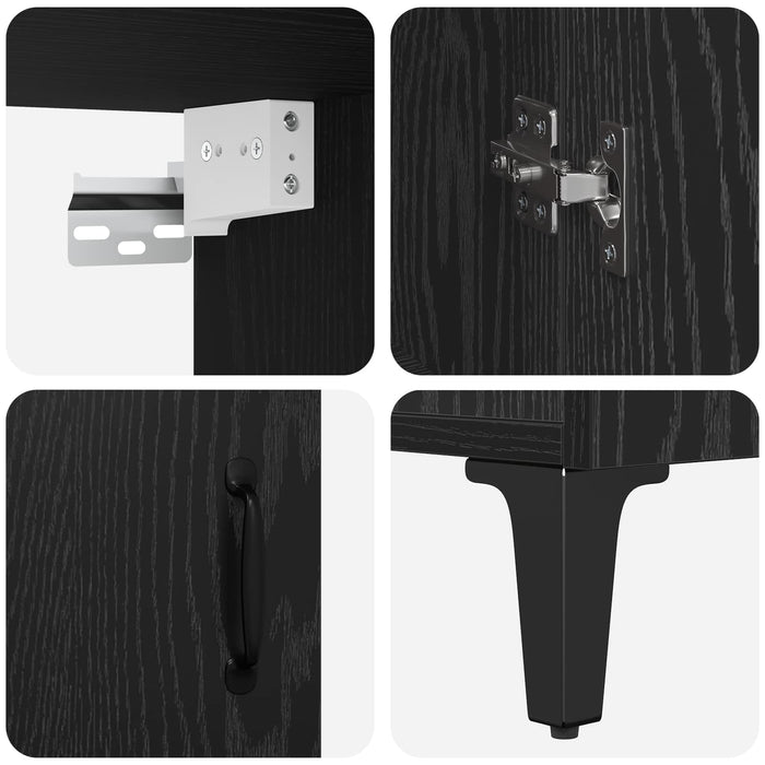 Bufet 2 pcs Stejar Negru Lemn compozit - WALTI WALTI