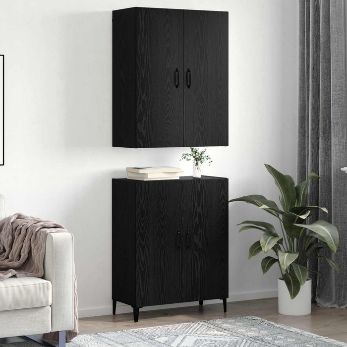 Bufet 2 pcs Stejar Negru Lemn compozit - WALTI WALTI