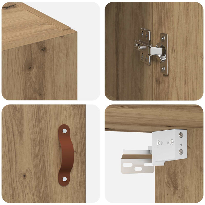 Dulap montat pe perete 2 pcs Stejar Artizanal 69,5 x 34 x 90 cm - WALTI WALTI