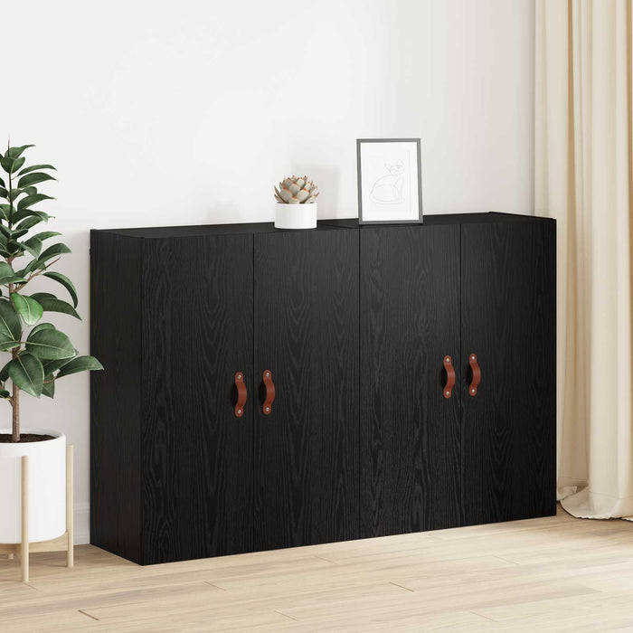 Dulap montat pe perete 2 pcs Stejar Negru 69,5 x 34 x 90 cm - WALTI WALTI