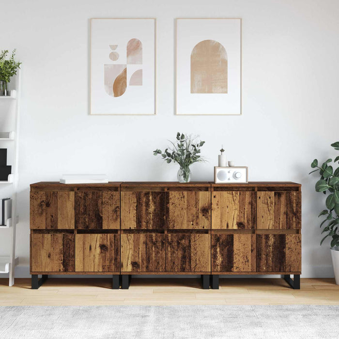 Bufet 3 pcs Lemn vechi 60 x 35 x 70 cm - WALTI WALTI