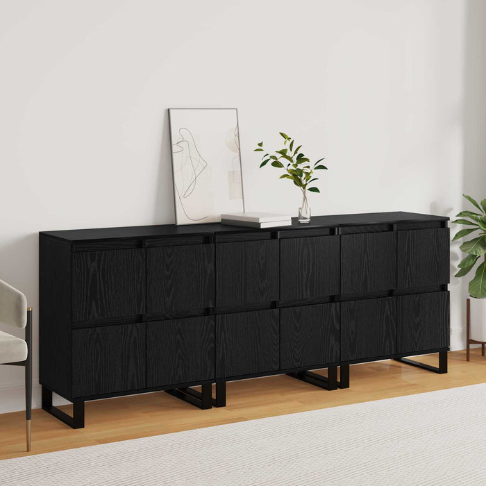 Bufet 3 pcs Stejar Negru 60 x 35 x 70 cm - WALTI WALTI
