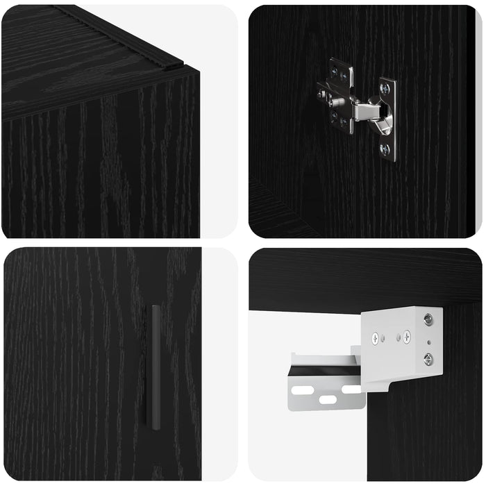 Mobilier cu Montaj pe Perete 2 pcs Stejar negru - WALTI WALTI