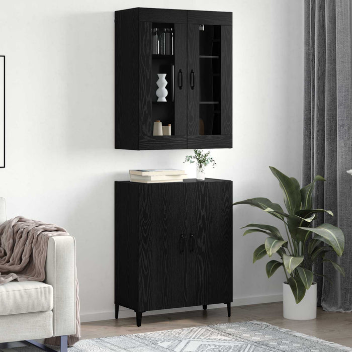 Bufet 2 pcs Stejar Negru Lemn compozit - WALTI WALTI