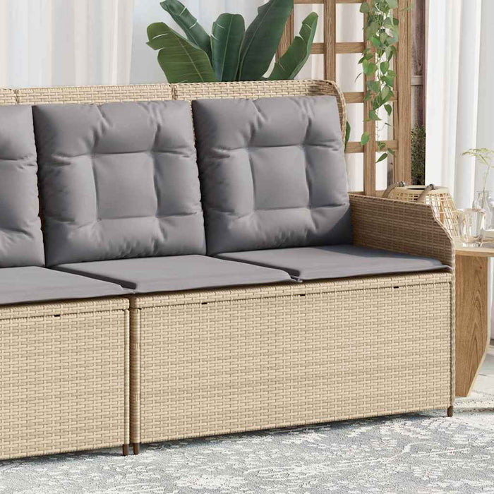 Bancă de grădină cu pernă Bej Rattan poli - WALTI WALTI