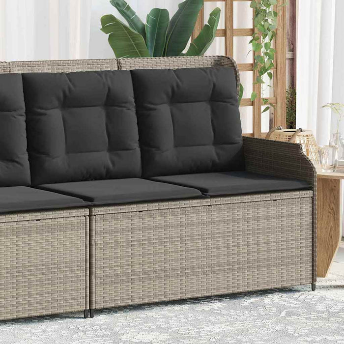 Bancă de grădină cu pernă Gri deschis Rattan poli - WALTI WALTI