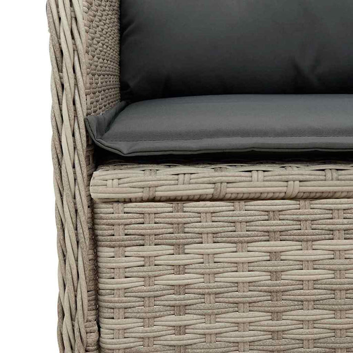Bancă de grădină cu pernă Gri deschis Rattan poli - WALTI WALTI